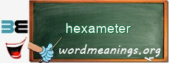 WordMeaning blackboard for hexameter